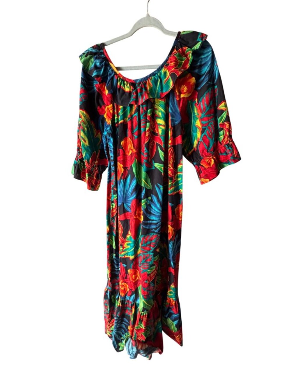 Hilo Hattie Hawaiian Original Womens Floral Maxi Dress Size L Multicolor Cotton - Picture 12 of 12